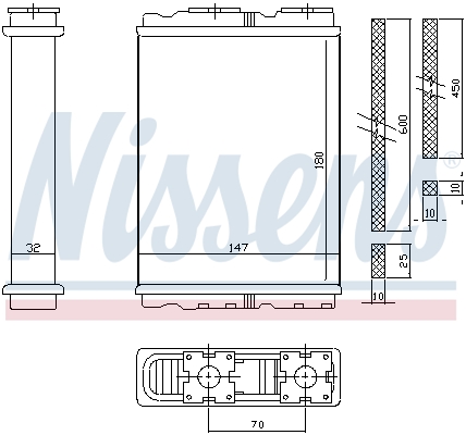 NISSENS Varmeelement, kabinevarme 72050 for EAGLE