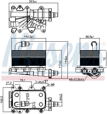 NISSENS Oliekøler, automatisk gearkasse 90673 for BMW LAND ROVER