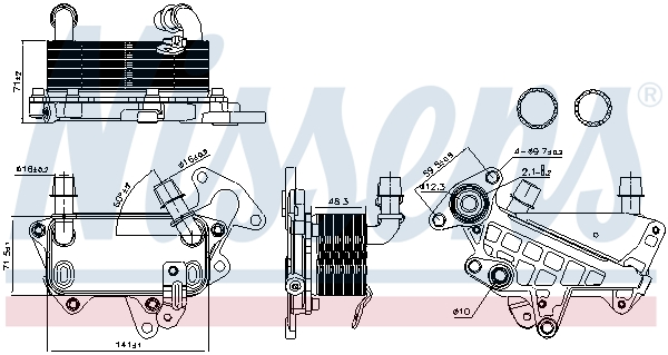 NISSENS Oliekøler, automatisk gearkasse 90732 for VW