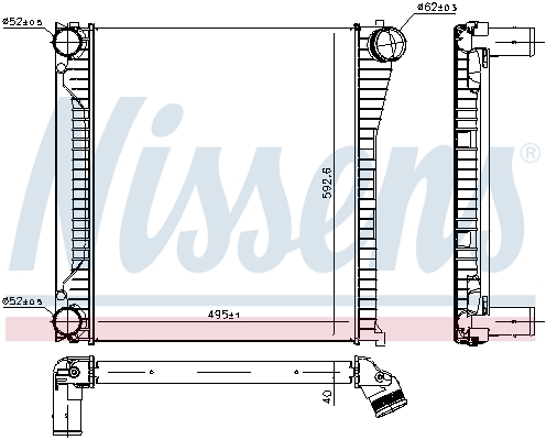 NISSENS Ladeluftkøler 96136 for LAND ROVER
