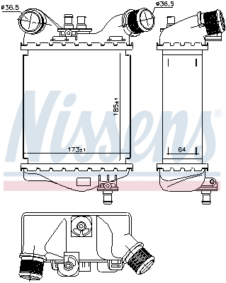 NISSENS Ladeluftkøler 96168 for ABARTH