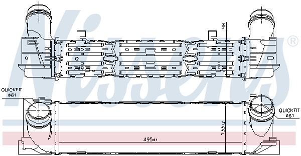 NISSENS Ladeluftkøler 96450 for BMW