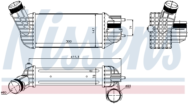 NISSENS Ladeluftkøler 96512 for PEUGEOT DS