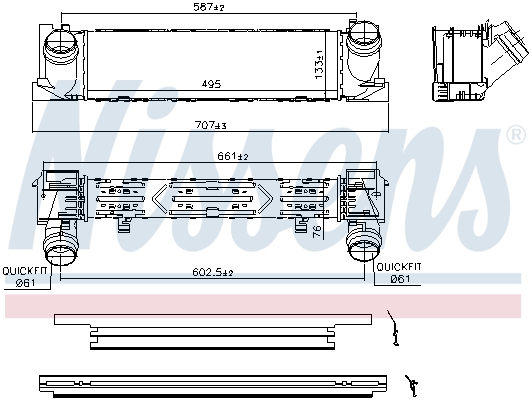 NISSENS Ladeluftkøler 96552 for BMW