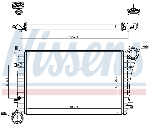 NISSENS Ladeluftkøler 96619 for VW