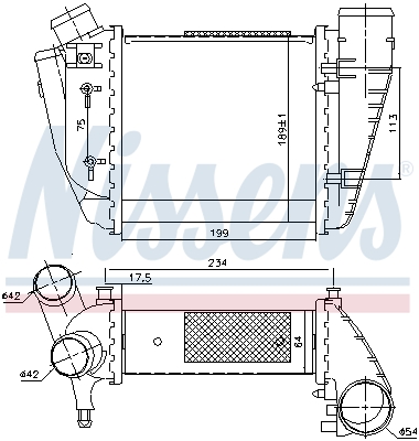 NISSENS Ladeluftkøler 96678 for AUDI