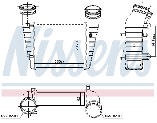 NISSENS Ladeluftkøler 96680 for VW