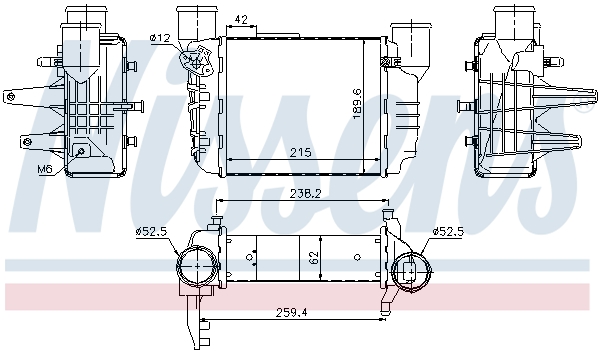 NISSENS Ladeluftkøler 96709 for AUDI SEAT