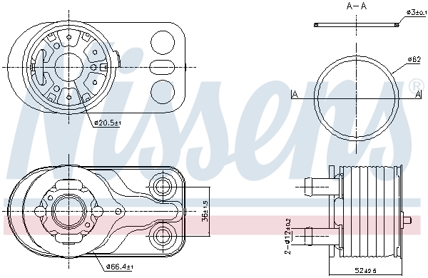 NISSENS Oliekøler, motorolie 91422 for RENAULT DACIA