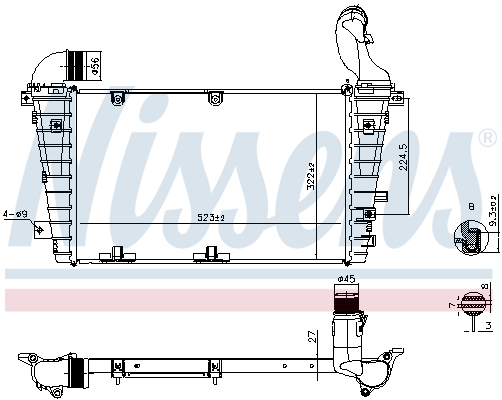 NISSENS Ladeluftkøler 961267 for OPEL VAUXHALL