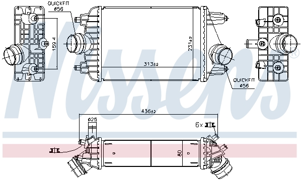 NISSENS Ladeluftkøler 961303 for PORSCHE