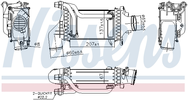 NISSENS Ladeluftkøler 961454 for MERCEDES-BENZ