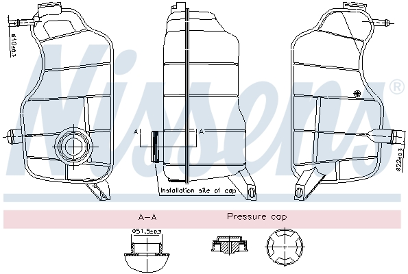 NISSENS Ekspansionsbeholder, kølevæske 996329 for FORD FORD USA