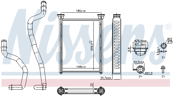 NISSENS Varmeelement, kabinevarme 707290 for NISSAN