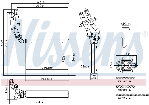 NISSENS Varmeelement, kabinevarme 707299 for PORSCHE VW