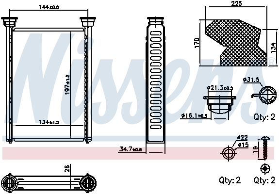NISSENS Varmeelement, kabinevarme 707309 for OPEL VAUXHALL