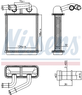 NISSENS Varmeelement, kabinevarme 707313 for VW PORSCHE