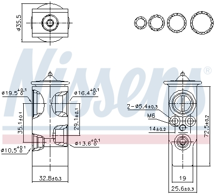 NISSENS Ekspansionsventil, klimaanlæg 999451 for PEUGEOT TOYOTA