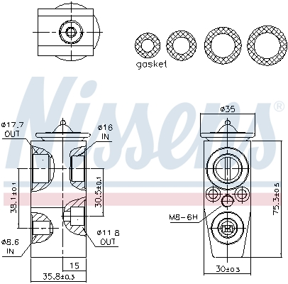 NISSENS Ekspansionsventil, klimaanlæg 999493 for OPEL CHEVROLET