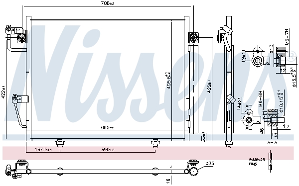 NISSENS Kondensor, klimaanlæg 940473 for MITSUBISHI