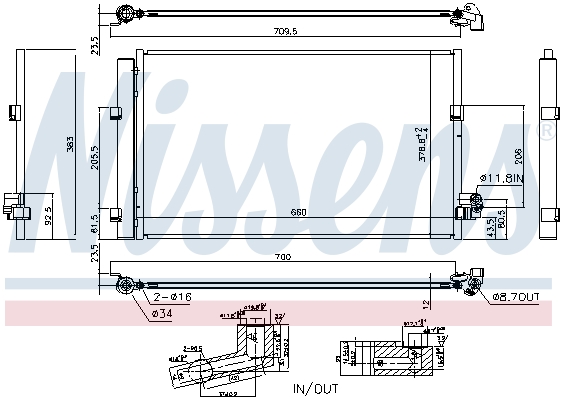 NISSENS Kondensor, klimaanlæg 940748 for BMW