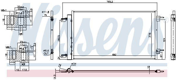 NISSENS Kondensor, klimaanlæg 940735 for VAUXHALL