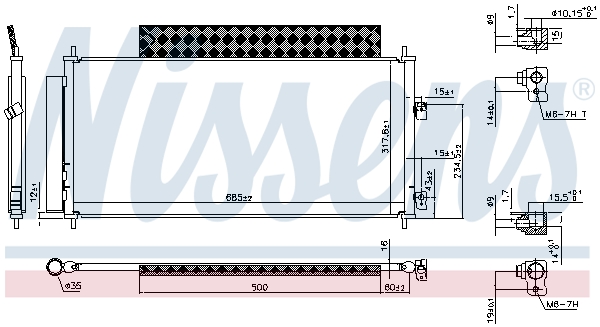 NISSENS Kondensor, klimaanlæg 940737 for HONDA