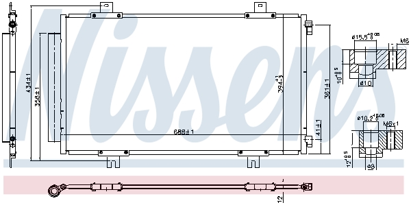 NISSENS Kondensor, klimaanlæg 940746 for SUZUKI