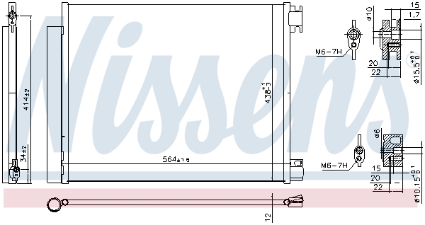 NISSENS Kondensor, klimaanlæg 941060 for MERCEDES-BENZ RENAULT