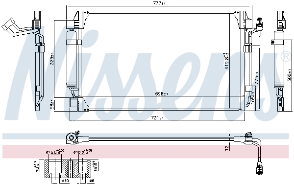 NISSENS Kondensor, klimaanlæg 940672 for NISSAN