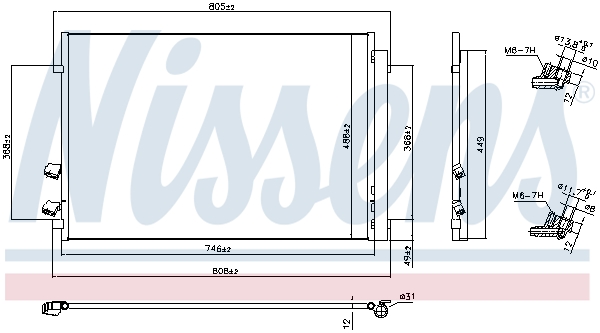 NISSENS Kondensor, klimaanlæg 941087 for VW MAN