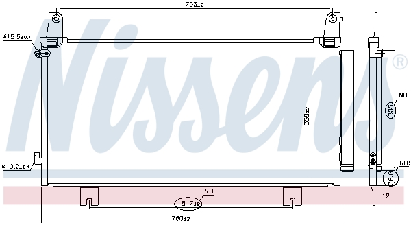 NISSENS Kondensor, klimaanlæg 941223 for HONDA