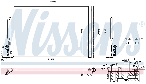 NISSENS Kondensor, klimaanlæg 941088 for OPEL VAUXHALL