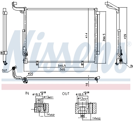 NISSENS Kondensor, klimaanlæg 941092 for FORD