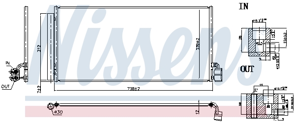 NISSENS Kondensor, klimaanlæg 941068 for PORSCHE