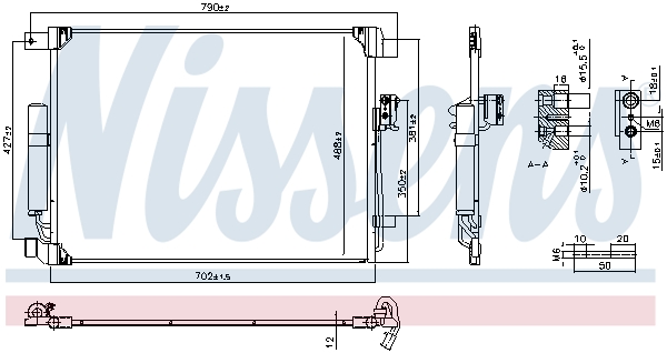 NISSENS Kondensor, klimaanlæg 941208 for MERCEDES-BENZ