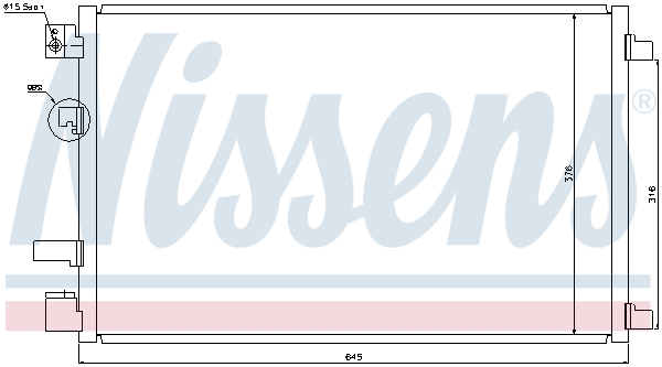NISSENS Kondensor, klimaanlæg 940040 for NISSAN