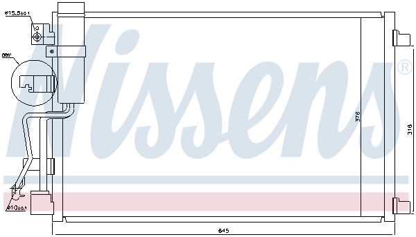 NISSENS Kondensor, klimaanlæg 940041 for NISSAN