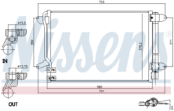 NISSENS Kondensor, klimaanlæg 940238 for VW