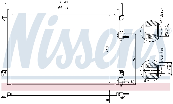 NISSENS Kondensor, klimaanlæg 940320 for CADILLAC