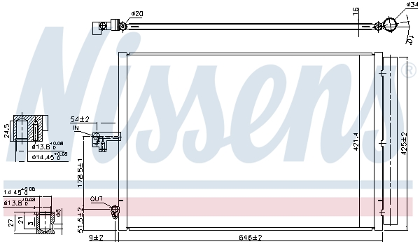NISSENS Kondensor, klimaanlæg 940412 for MERCEDES-BENZ