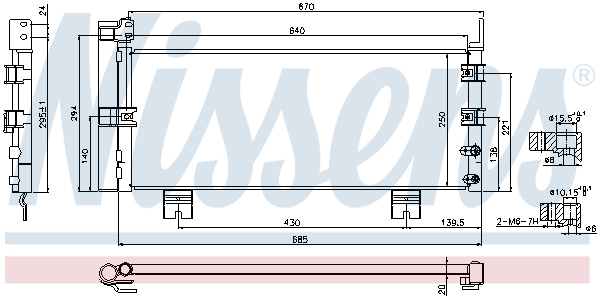 NISSENS Kondensor, klimaanlæg 940450 for LEXUS