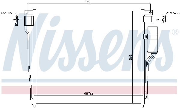 NISSENS Kondensor, klimaanlæg 940643 for NISSAN