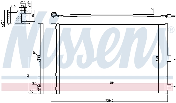 NISSENS Kondensor, klimaanlæg 940660 for MERCEDES-BENZ