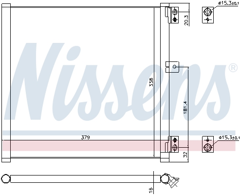 NISSENS Kondensor, klimaanlæg 940704 for PORSCHE