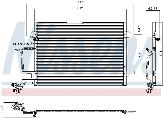 NISSENS Kondensor, klimaanlæg 94207 for AUDI