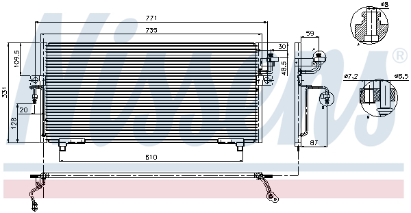 NISSENS Kondensor, klimaanlæg 94299 for NISSAN