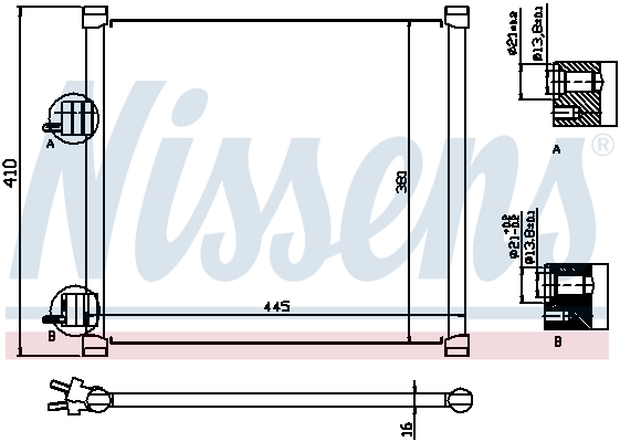NISSENS Kondensor, klimaanlæg 94302 for FORD