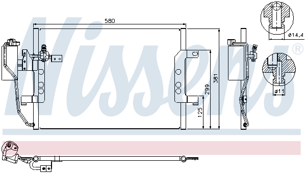 NISSENS Kondensor, klimaanlæg 94588 for MERCEDES-BENZ