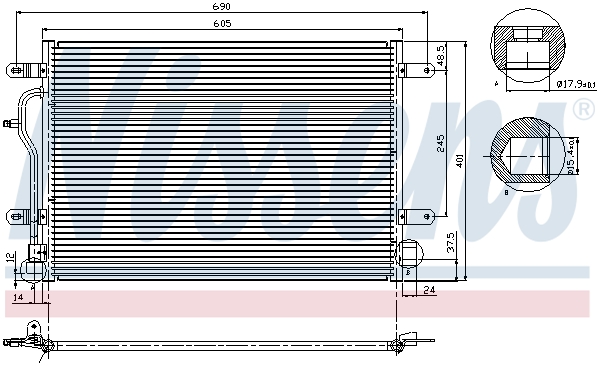 NISSENS Kondensor, klimaanlæg 94665 for AUDI